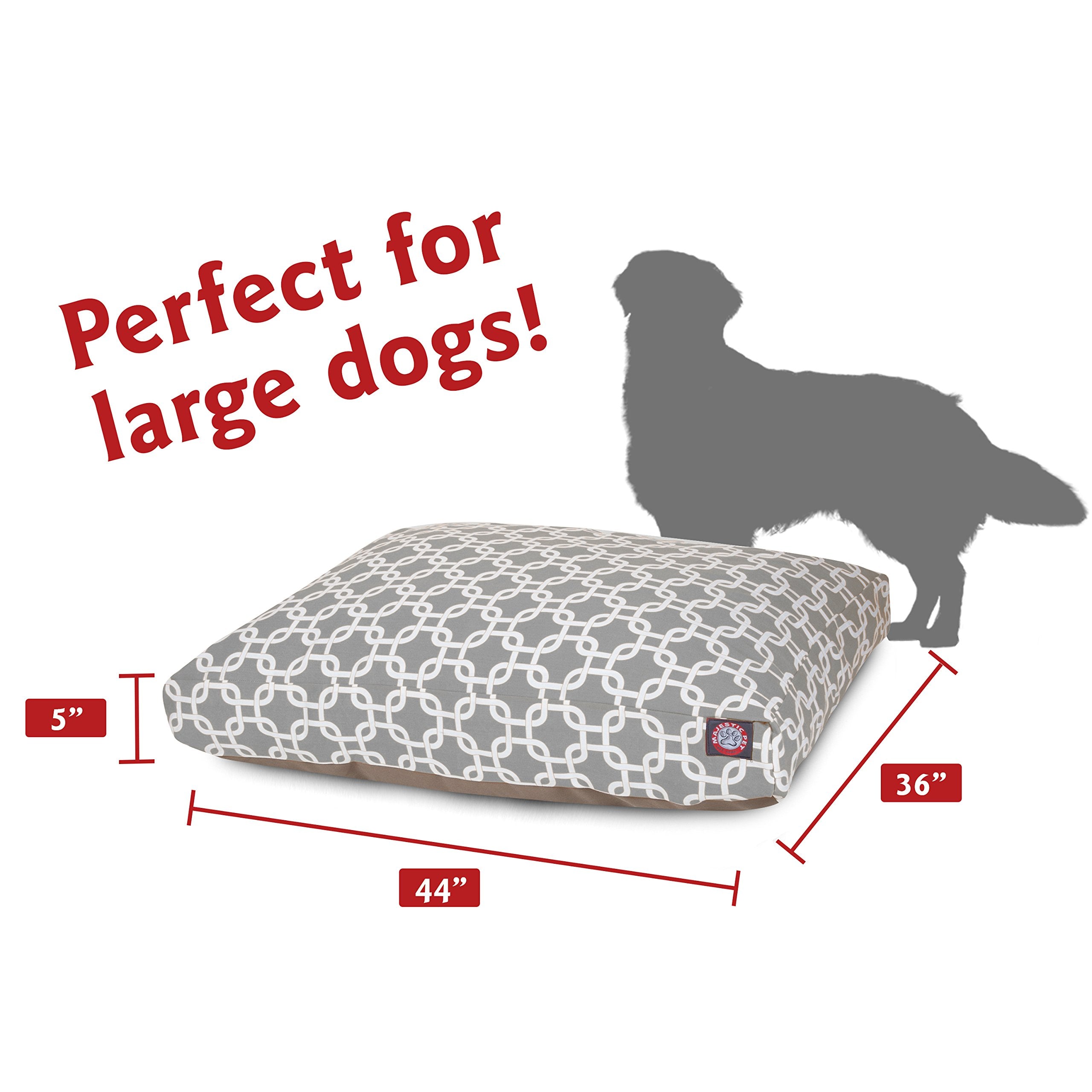 Majestic Pet Gray Links Large Rectangle Indoor Outdoor Pet Dog Bed With Removable Washable Cover